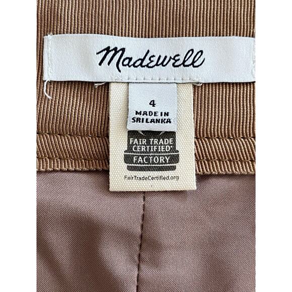 Madewell Wool Blend Brown Windowpane Plaid A-Line Skirt Women's Size 4 - Picture 9 of 16